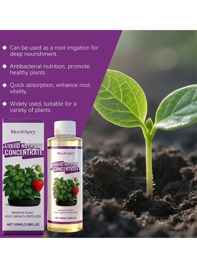 MOONSPRY Liquid Nutrient Concentrate, Liquid Plant Food, Hydroponics Nutrients For Indoor House Plants, Tomato, Strawberry, Lucky Bamboo, Lettuce, Vegetable Garden & Herbs, Aero Nutrients Liquid Fertilizer For All Growing Systems, Root Growth Nutrient Solution, 100ML - Image 2