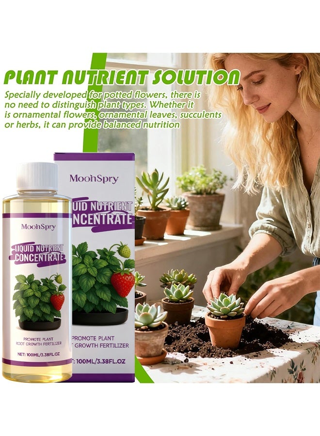 MOONSPRY Liquid Nutrient Concentrate, Liquid Plant Food, Hydroponics Nutrients For Indoor House Plants, Tomato, Strawberry, Lucky Bamboo, Lettuce, Vegetable Garden & Herbs, Aero Nutrients Liquid Fertilizer For All Growing Systems, Root Growth Nutrient Solution, 100ML - Image 4