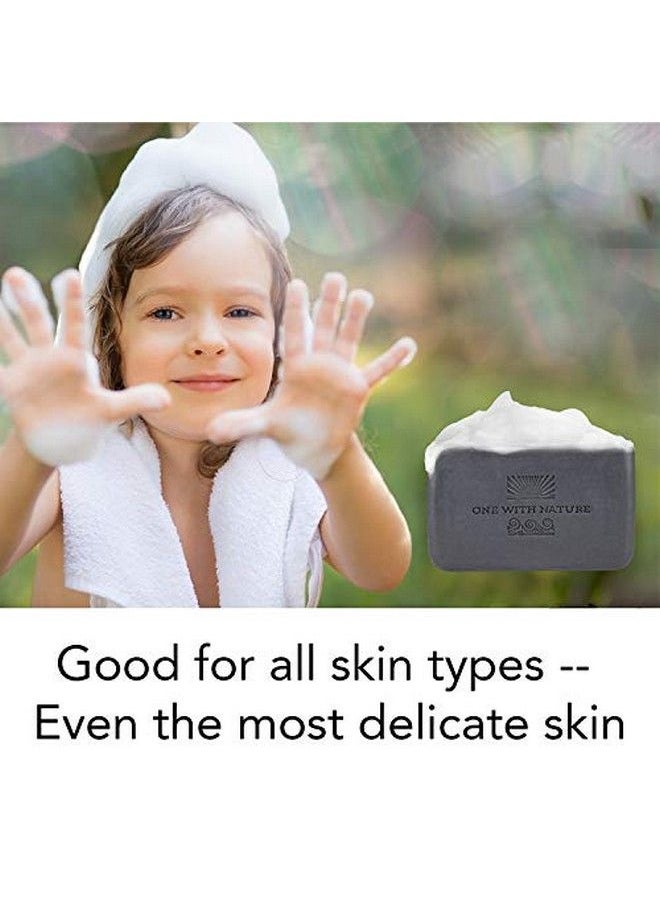 ONE WITH NATURE - Dead Sea Salt Charcoal Soap 4Oz 6Pk In Gift Box Activated Charcoal Shea Butter Argan Oil Dead Sea Salt Contains Sulfur Magnesium And 21 Essential Minerals For Problem Skin Skin Detox - Image 1