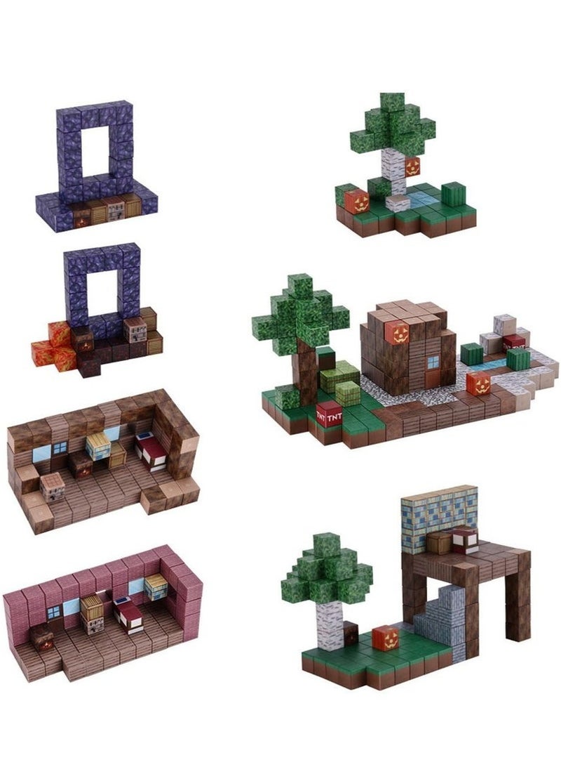 ماين كرافت مكعبات مغناطيس	 مكعبات بناء مغناطيسية للعبة ماين كرافت، ملحقات ألعاب تعليمية للأطفال، ألعاب بناء عالم مصغر مكعب بناء 25 مم حجم كبير جدًا، مكعبات بناء ألغاز للعائلة والوالدين والطفل - Image 3