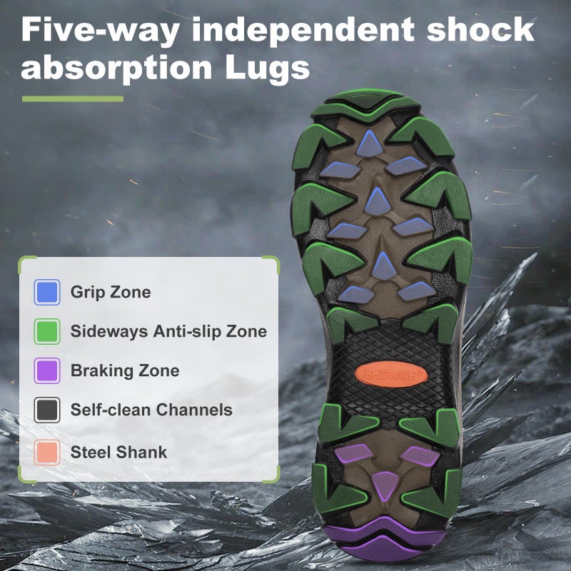 Showave Men's Rubber Boots Waterproof Rain Footwear Durable Short Hunting Boots for Mud Gardening Yard and Chore Working (Size 13,Camo) - Image 5