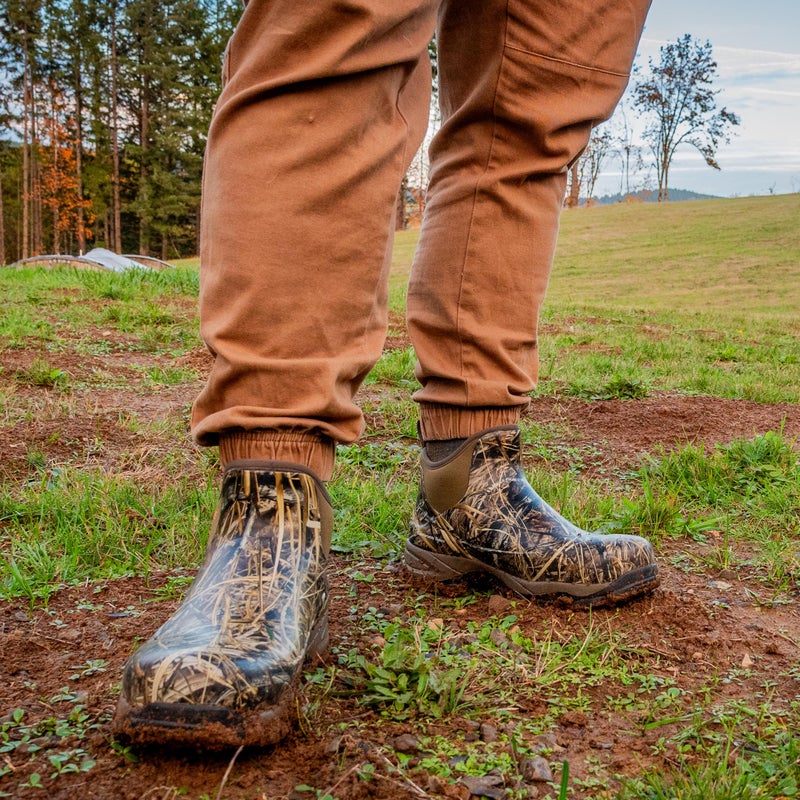 Showave Men's Rubber Boots Waterproof Rain Footwear Durable Short Hunting Boots for Mud Gardening Yard and Chore Working (Size 13,Camo) - Image 3