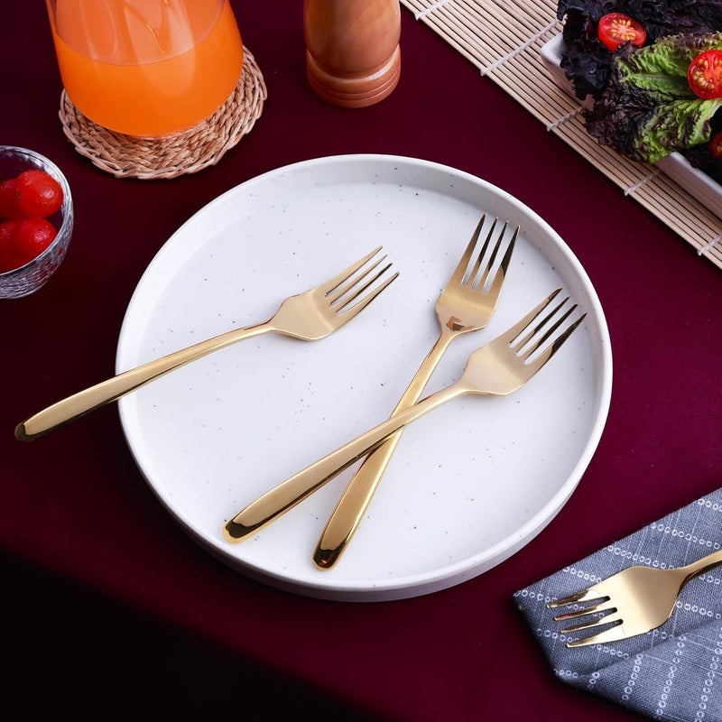 GROX GROX Stainless Steel Premium Classic Appetiser Fork Gold Set of 6 16 cm - Image 5