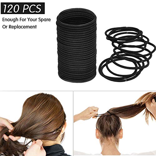 Belicia 100Pcs Black Hair Ties with Bobby Pins No Crease Hair Ties for Women No Metal Hair Bands Ponytail Holders for Womens Hair Rubber Bands for Thick Straight Curly Hair - Image 4