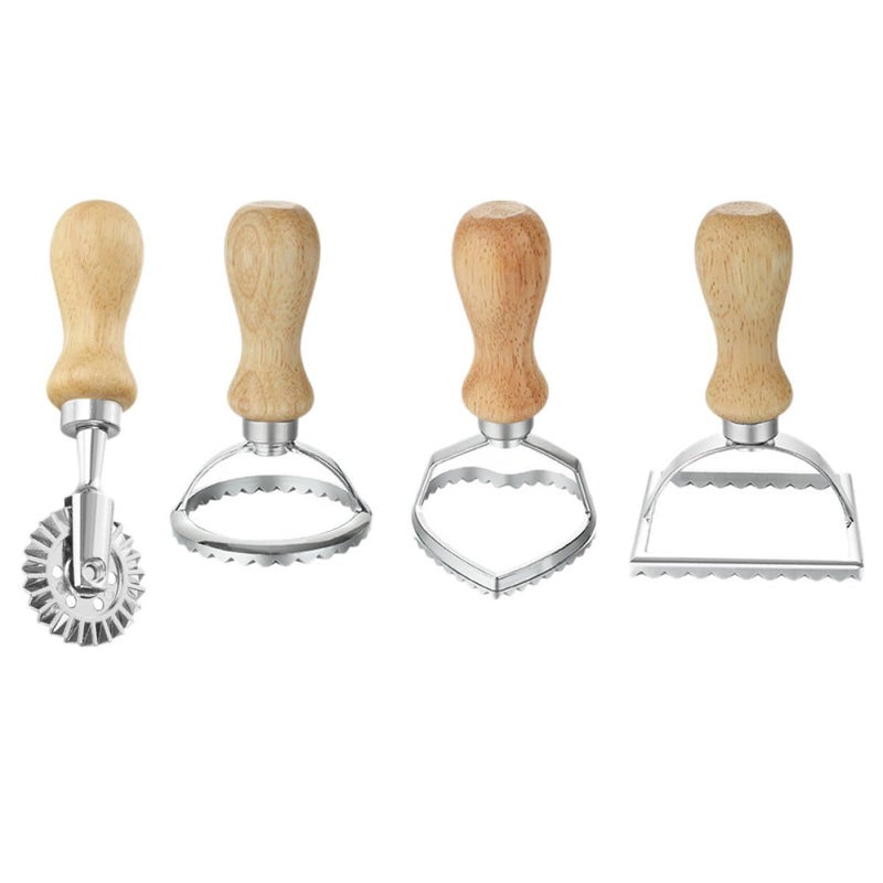 4Pcs Alloy Dumpling Mold And Cookie Cutter Set With Rolling Handle - Image 2