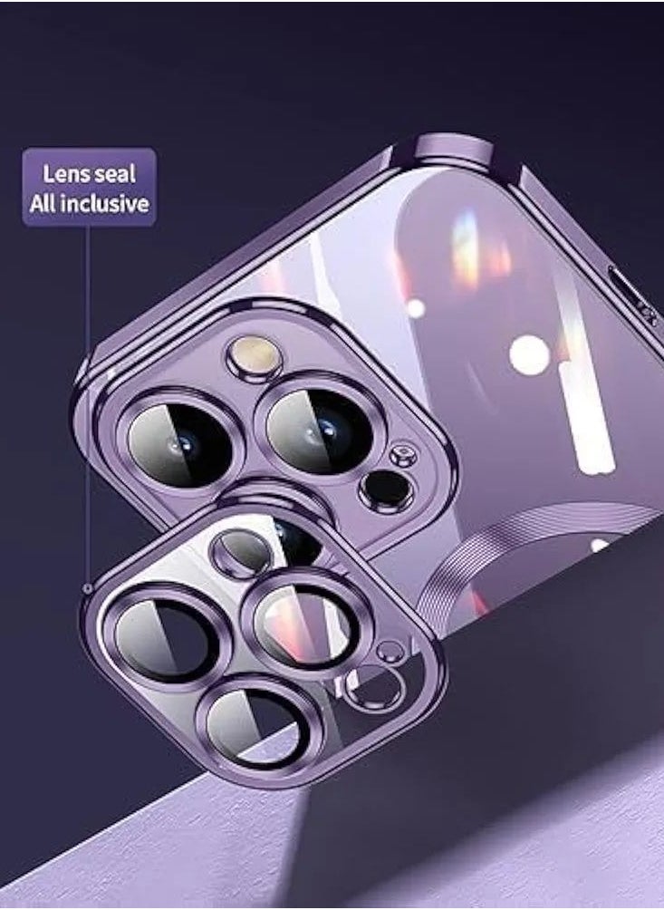 Denx Magnetic Case for iPhone 16 Pro Max Case, Compatible with MagSafe, Plating Luxury Cover, Clear Soft TPU Shockproof Protective Phone Case, (Deep Purple)  - Image 5