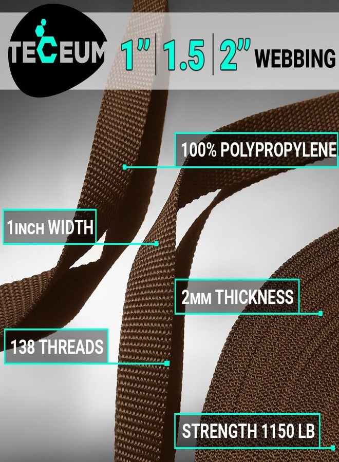 TECEUM 1 Inch Webbing - Burgundi - 10 Yards - 1” Webbing for Outdoors Indoors Crafting DIY nw - Image 2
