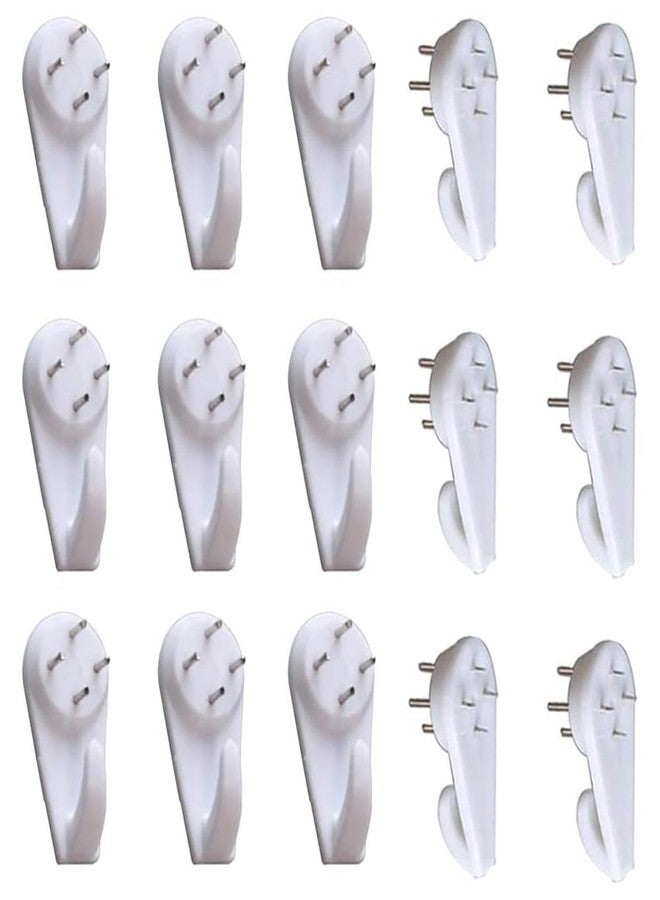 SYBL 20PCS White Powerful Concrete Hard Wall Drywall Picture Hooks Non-Trace Hanging Hook Traceless Nail Plastic Wall Hook for Picture Photo Frame Clock Hangers(5cm/1.97 Length) - Image 1