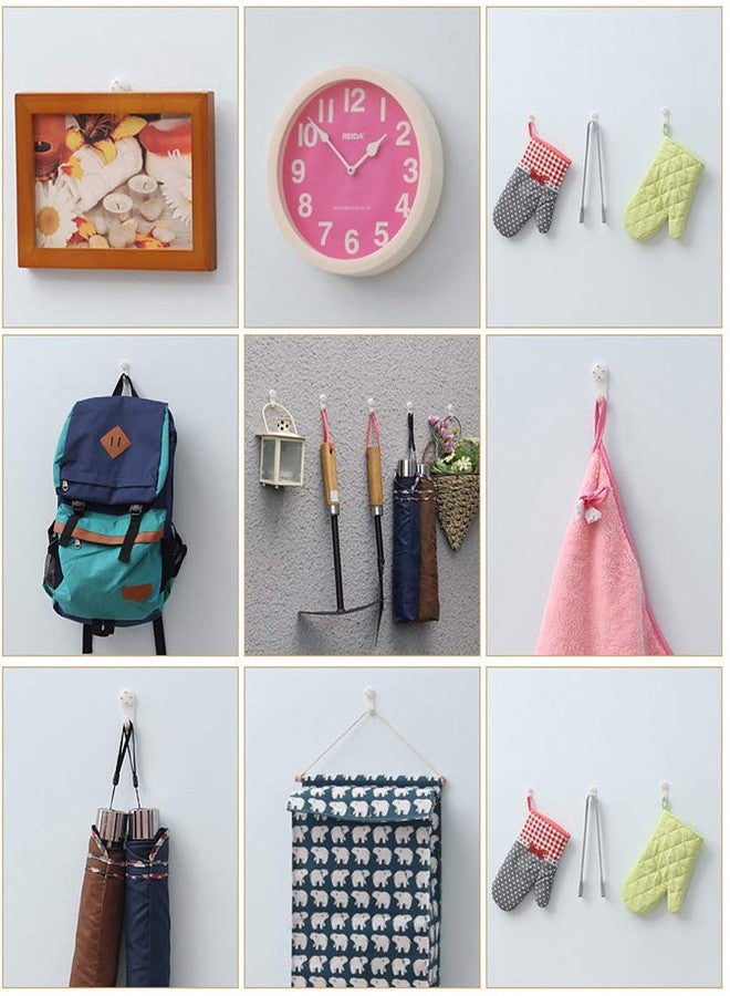 SYBL 20PCS White Powerful Concrete Hard Wall Drywall Picture Hooks Non-Trace Hanging Hook Traceless Nail Plastic Wall Hook for Picture Photo Frame Clock Hangers(5cm/1.97 Length) - Image 4