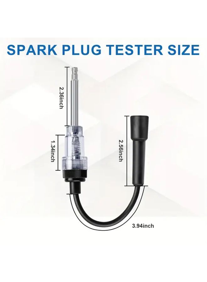 Heavy Duty Metal Engine Spark Plug Tester With Replaceable Bulbs And Socket Connector 1 Pc - Image 2
