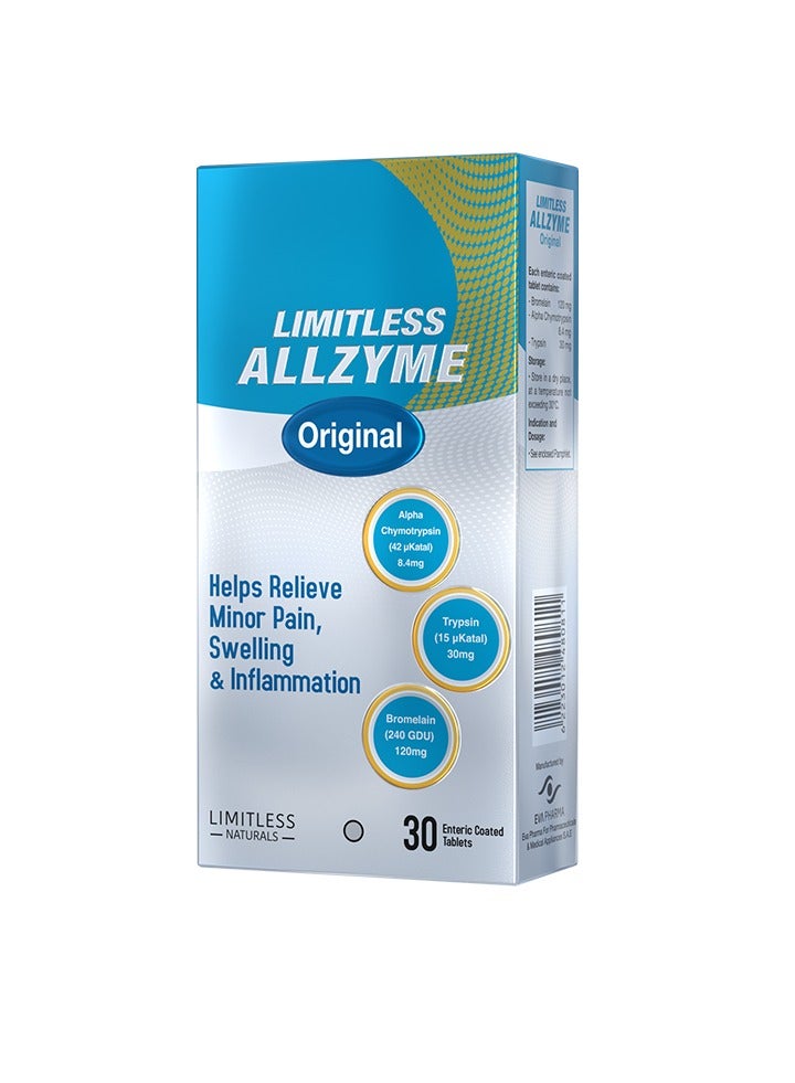 EVA PHARMA Limitless Allzyme Original 30 Enteric Coated Tablets - Image 1