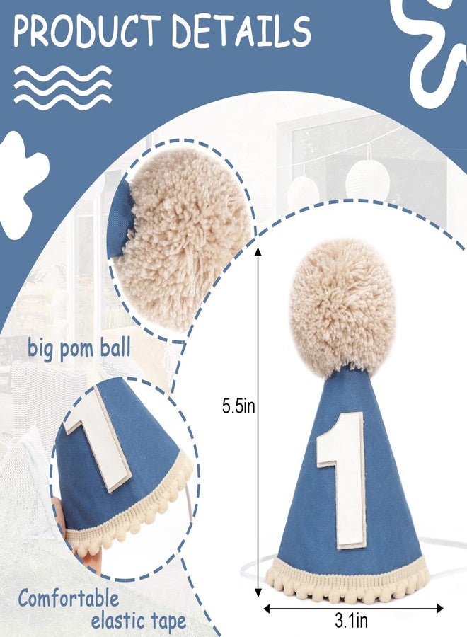 TERJIO Boys 1st/First Birthday Cone Hat - One Year Old Boy Birthday Decorations. - Image 2