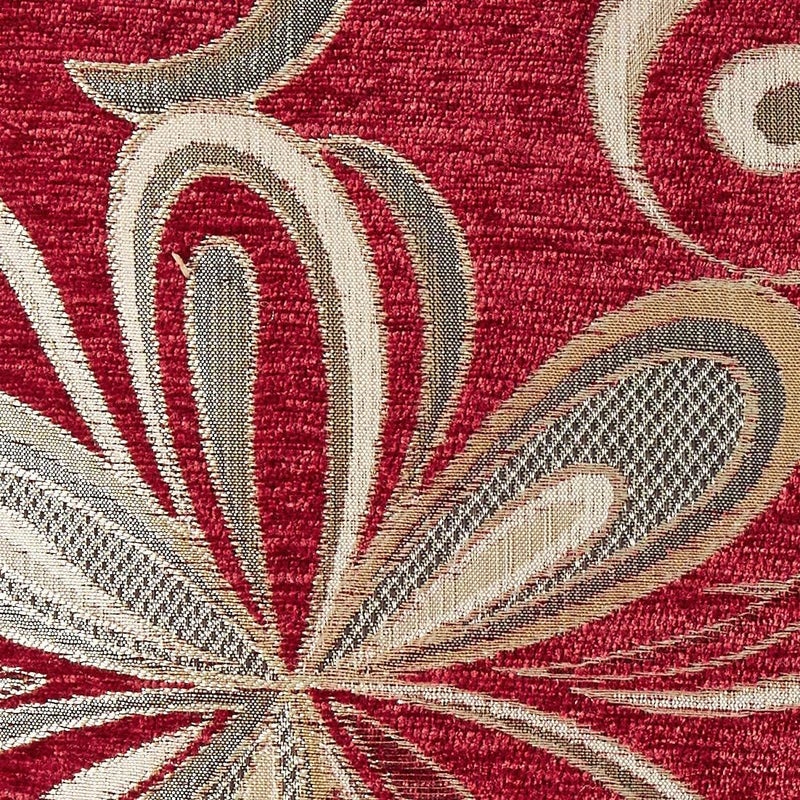 Violet Linen Chenille Chateau Vintage Floral Design 18" X 18" Decorative Cushion Cover, Color Burgundy - Image 5