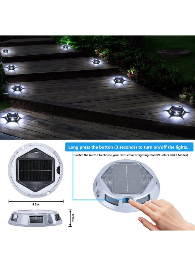 LYHOPE Solar Deck Light Outdoor, 12 Pack 9 Colors in 1 Solar Driveway Dock Lights, IP67 Waterproof Solar Powered Outdoor Light, RGB Step Lights for Outside Garden Yard Fence Stair Sidewalk Pathway Walkway - Image 5