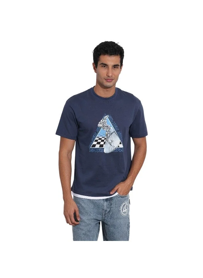 بيينغ هيومان Mens Navy Round Neck Fantastic Four T-Shirt
