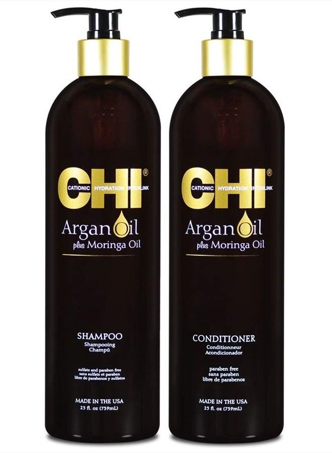 CHI شامبو وبلسم تشي أرجان أويل مع زيت المورينجا 25 أونصة