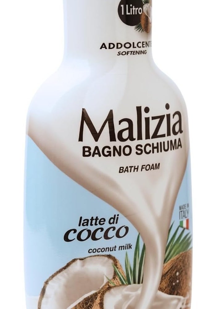 Malizia Coconut Milk Bath Foam - 1000ml - Image 2
