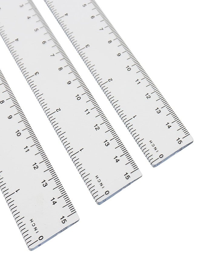 LEXININ 100 Pack 6 Inch Clear Plastic Ruler, 15cm Transparent Plastic Straight Ruler for Home, Office - Image 4