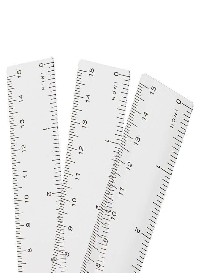 LEXININ 100 Pack 6 Inch Clear Plastic Ruler, 15cm Transparent Plastic Straight Ruler for Home, Office - Image 5