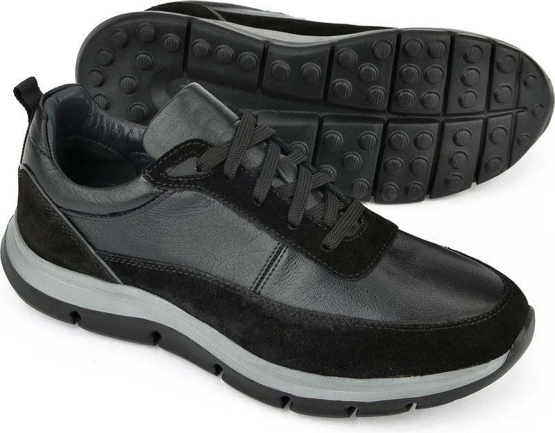 Ziya , Men's Genuine Leather Sneaker 143983ZF90 Black
