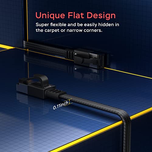 Smolink Cat 8 Ethernet Cable 25 ft - 40Gbps 2000MHz RJ45 LAN Network Patch Cord, Nylon Braided High Speed Internet Cable, Heavy Duty Shielded SFTP Cable for Router Modem Gaming PC PS5 Xbox, Black - Image 3