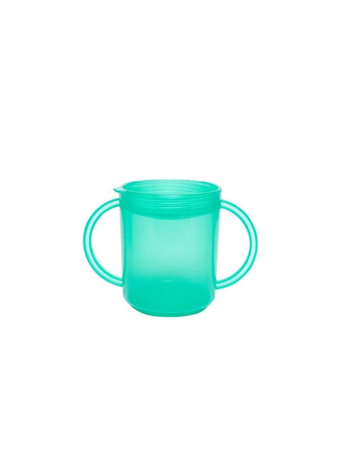 TalkTools Recessed Lid Cup With Handles 2 Lids Green ; Therapy Cups ; Helps Improve Lip Closure And Tongue Retraction ; Alternative To Sippy Cup - Image 1