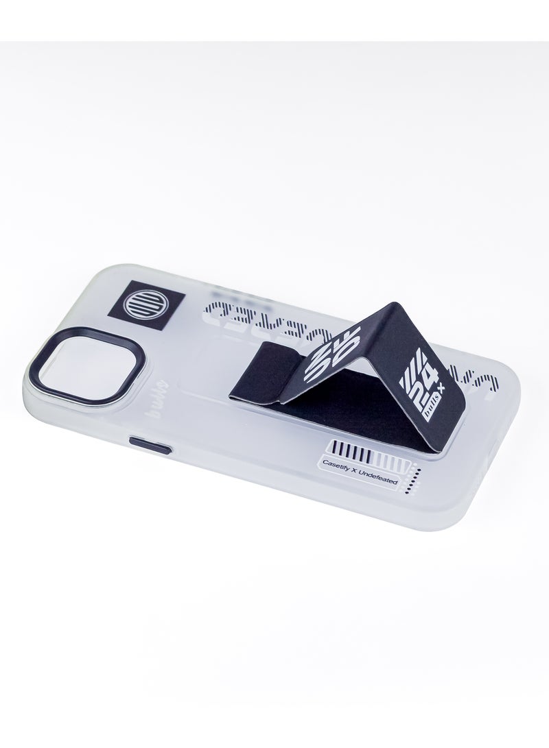 Transparent iPhone 13 Pro Max case with integrated black grip and street style design - Image 2