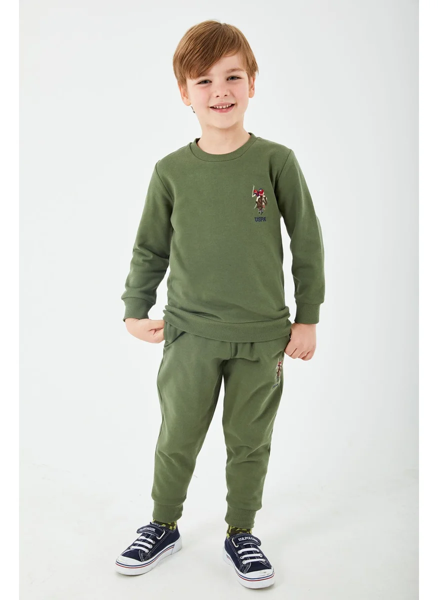 U.S. Polo Assn. BASE. Polo Assn. Base. Polo Assn Licensed Classic Khaki Boys Crew Neck Tracksuit Suit