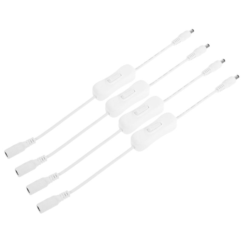 4 Pcs DC Switch Extension Cable with On Off Button for LED Power Strip Easy Install - Image 2