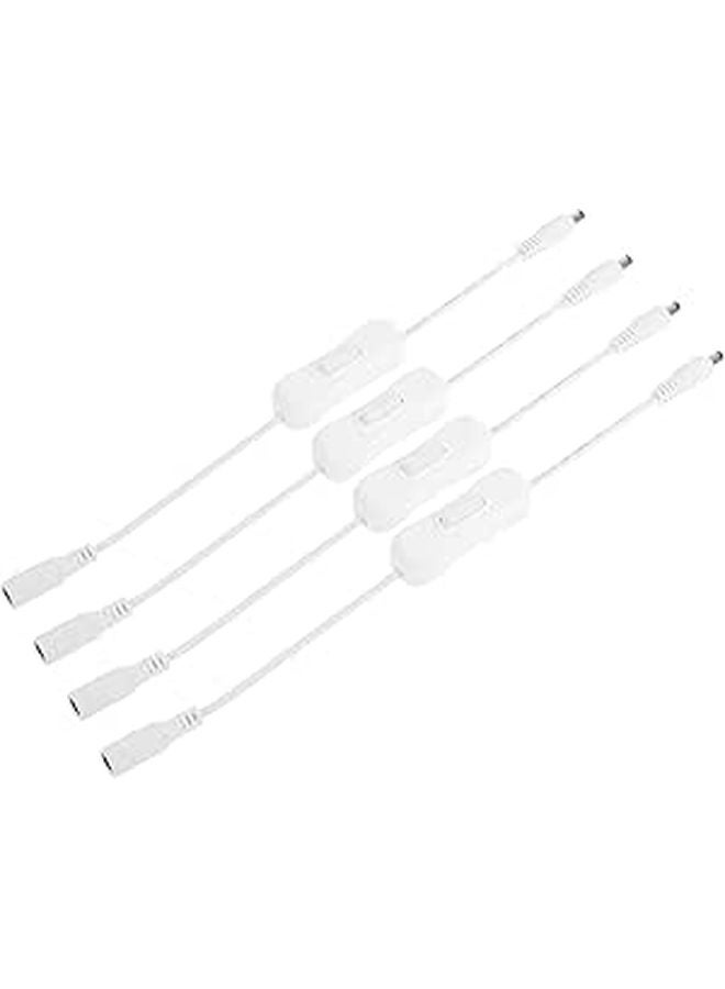 4 Pcs DC Switch Extension Cable with On Off Button for LED Power Strip Easy Install - Image 1