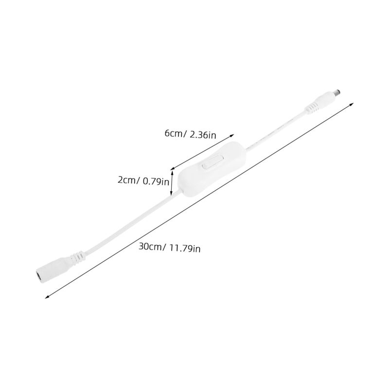 4 Pcs DC Switch Extension Cable with On Off Button for LED Power Strip Easy Install - Image 3