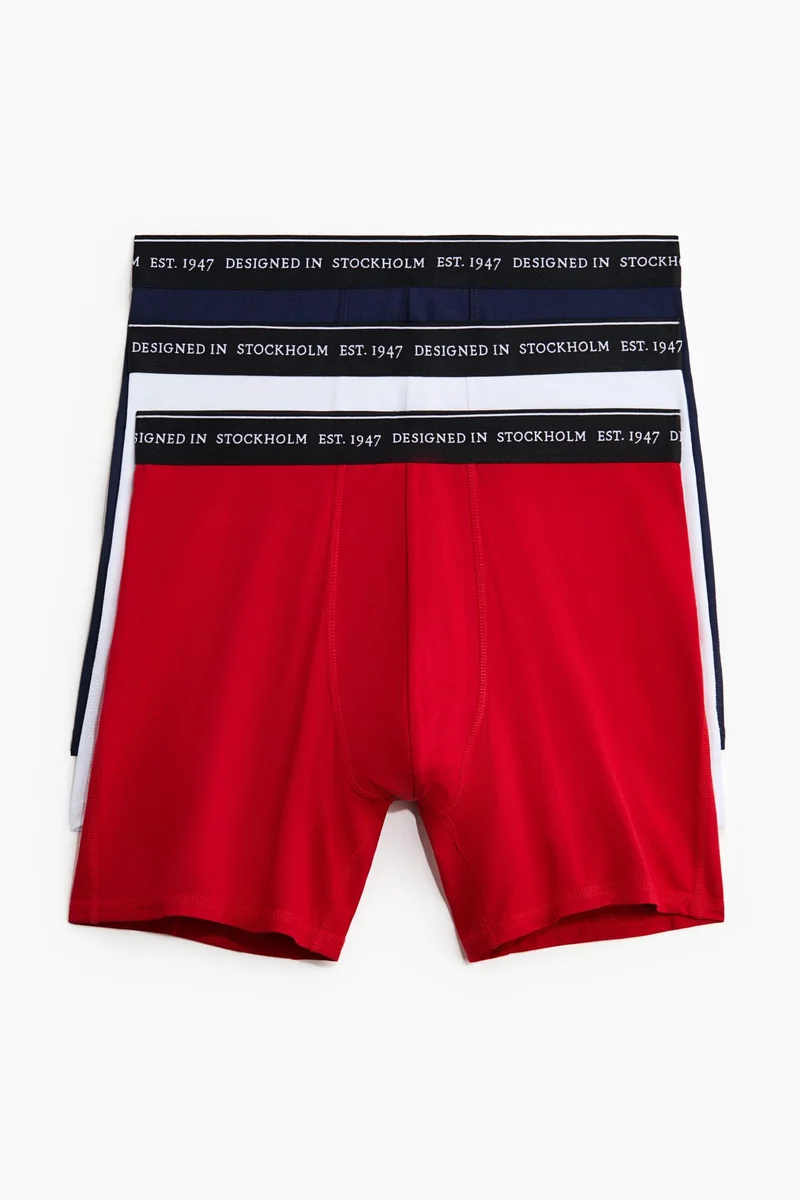 H&M  3-pack mid trunks with Lycra® for Men | Best Price UAE