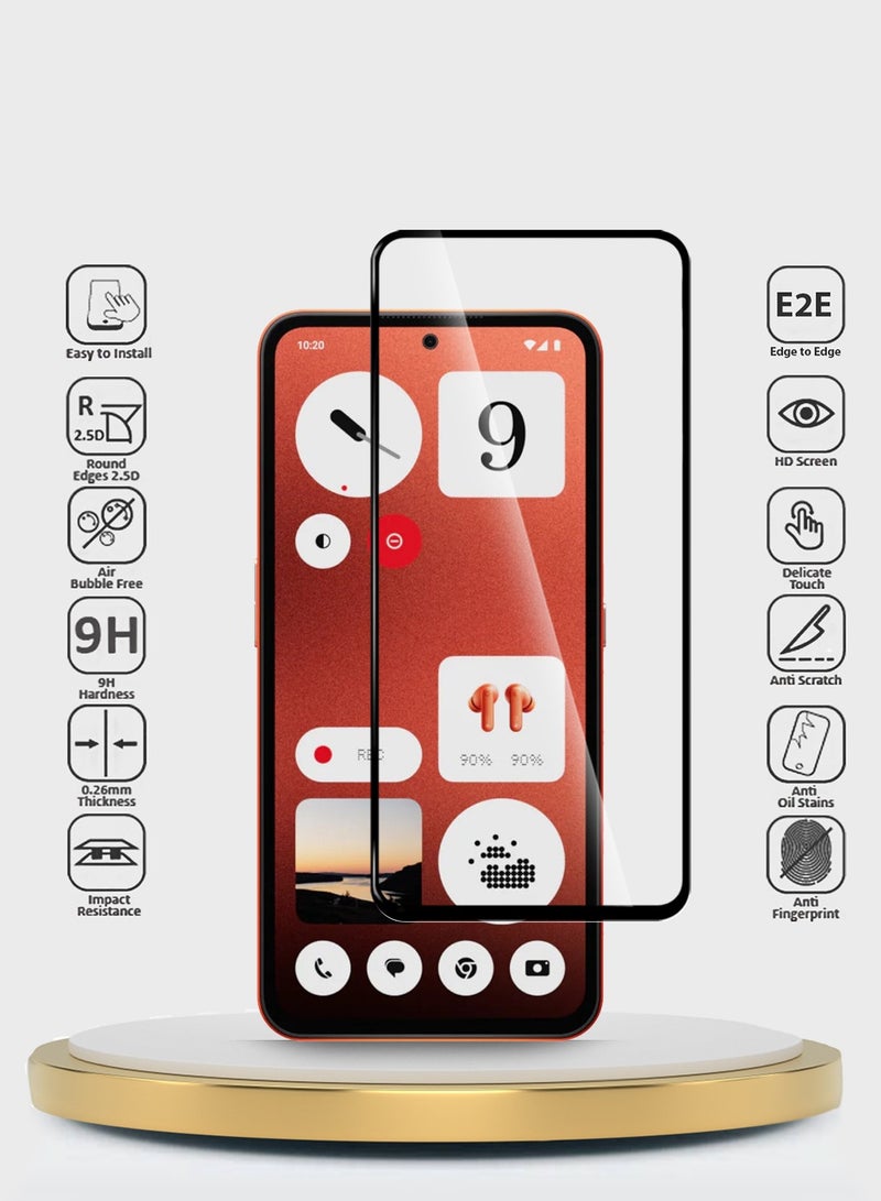 Wtech Nothing CMF Phone 1 5G 2024 Premium E2E Series Full Glue Full Cover Tempered Glass Screen Protector - Clear/Black - Image 2