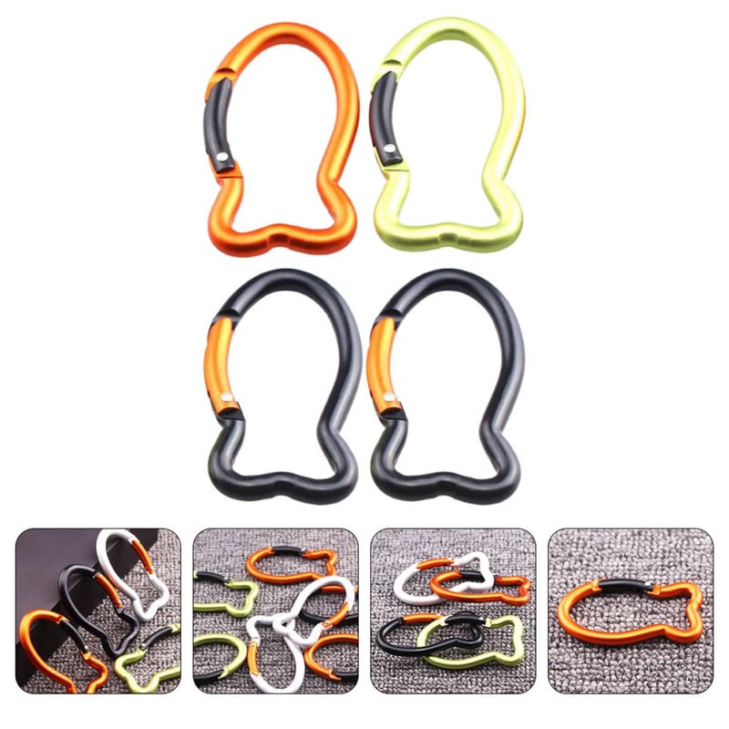 4Pcs Matte Oxidized Aluminum Alloy Fish Shaped Carabiner Clips for Outdoor Hiking Fishing Backpack Accessories Random Color - Image 4