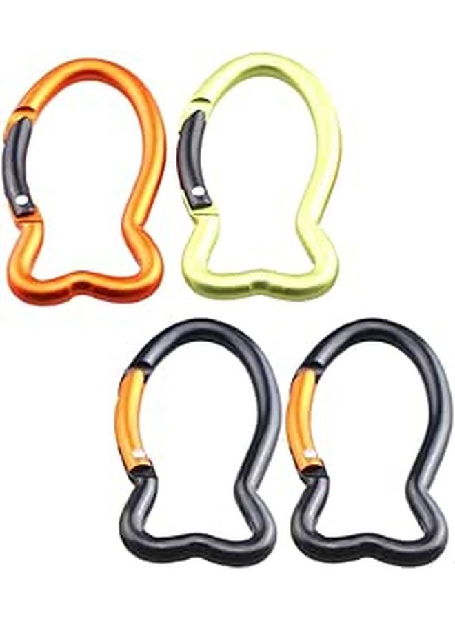 4Pcs Matte Oxidized Aluminum Alloy Fish Shaped Carabiner Clips for Outdoor Hiking Fishing Backpack Accessories Random Color - Image 1