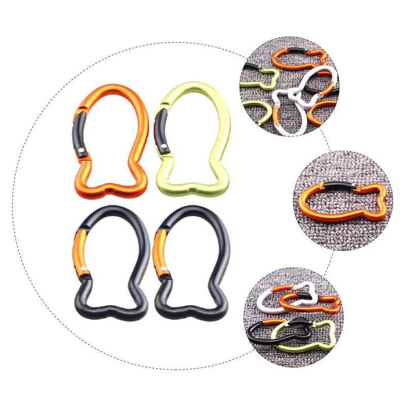 4Pcs Matte Oxidized Aluminum Alloy Fish Shaped Carabiner Clips for Outdoor Hiking Fishing Backpack Accessories Random Color - Image 5