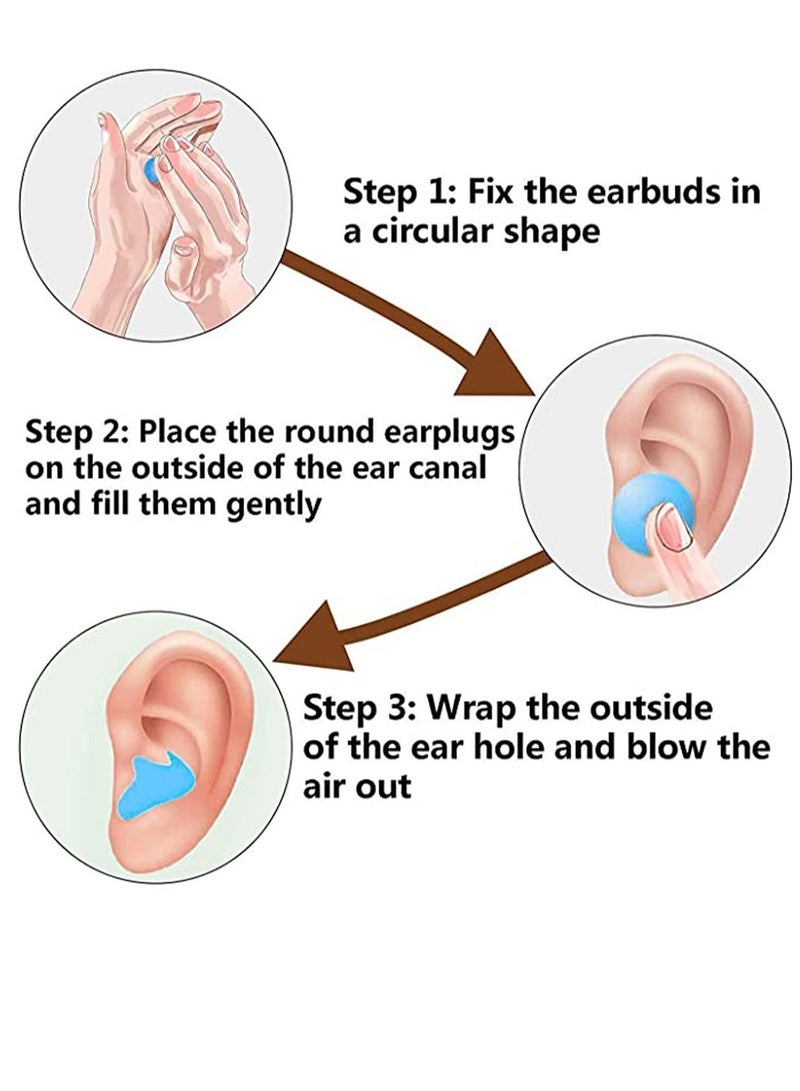 Sleep Earplugs, Silicone Earplugs with High Decibel Noise Protection Waterproof for Learning Swimming and Cancelling - Image 3