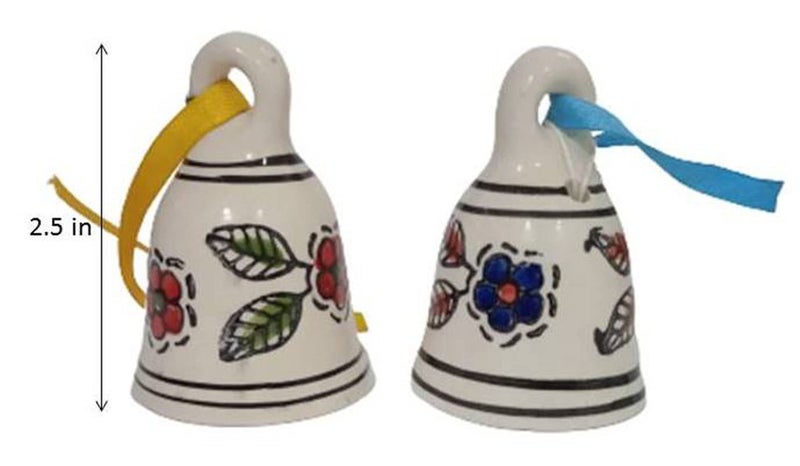 Purpledip Ceramic Painted Bell Set of 2: Wall Door Hangings with Resonating Sound, 2.5 Inches Tall (12366) - Image 5