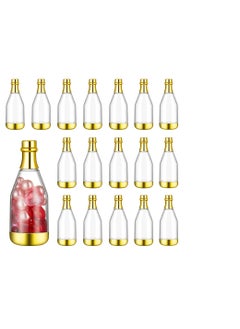 18 Pieces Champagne Bottle Container Candy Bottle DIY Favor Mini Baby Shower Favors Candy Jars Wedding Favors Plastic Small Champagne Bottles for Wedding Bridal Shower Birthday, Clear and Gold