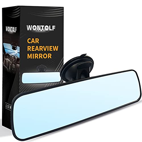 Wontolf Universal Rear View Mirror with Suction Cup - Anti-Glare Interior Mirror for Car, Truck, SUV & Boats - 9.76" (248mm) - Image 1