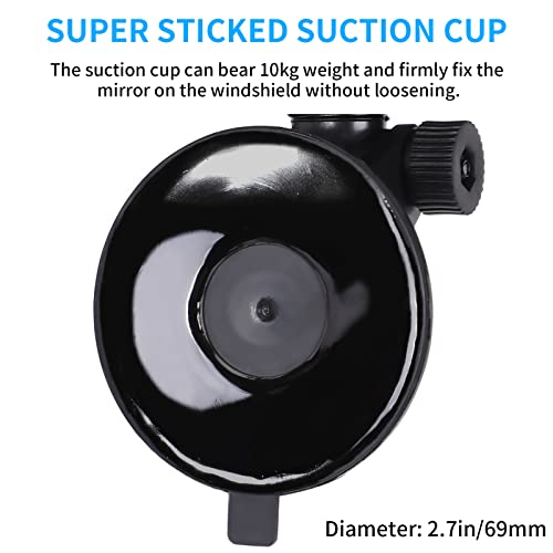 Wontolf Universal Rear View Mirror with Suction Cup - Anti-Glare Interior Mirror for Car, Truck, SUV & Boats - 9.76" (248mm) - Image 5