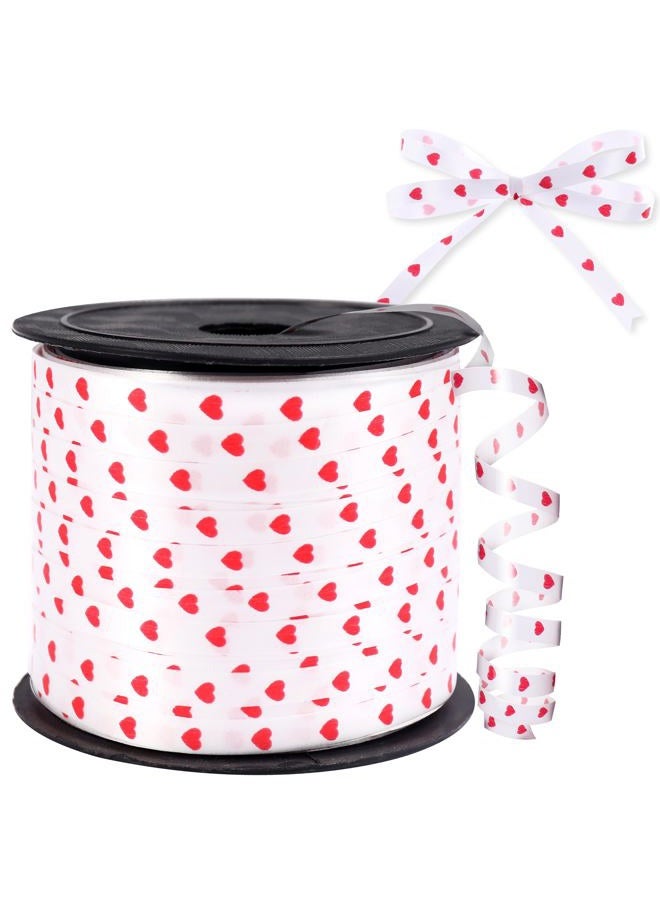 Katchon, Red Heart Ribbon For Crafts - 100 Yards | Curling Happy Anniversary Decorations Wedding Shower Engagement Party Bridal - Image 1