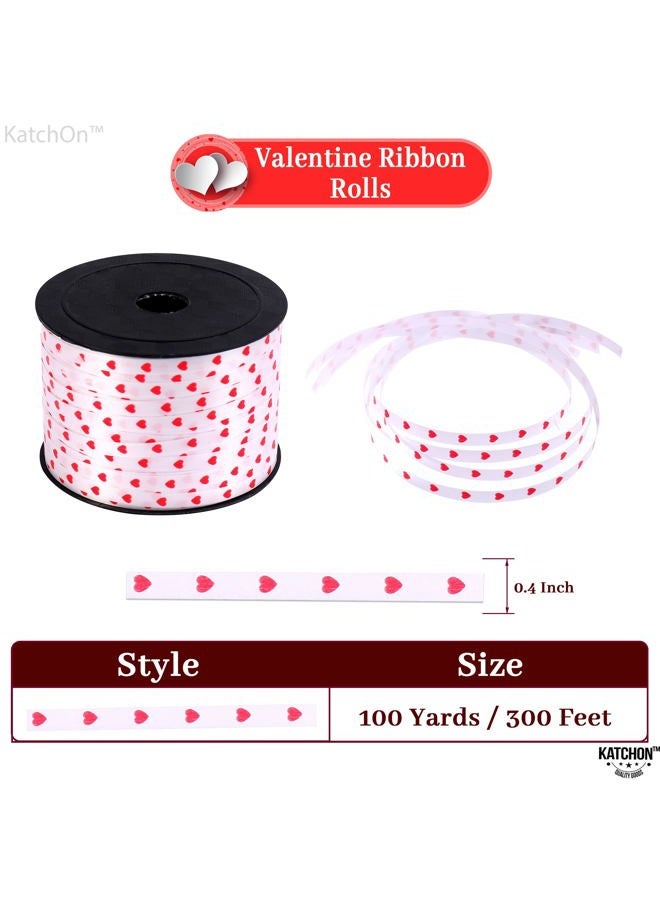 Katchon, Red Heart Ribbon For Crafts - 100 Yards | Curling Happy Anniversary Decorations Wedding Shower Engagement Party Bridal - Image 2