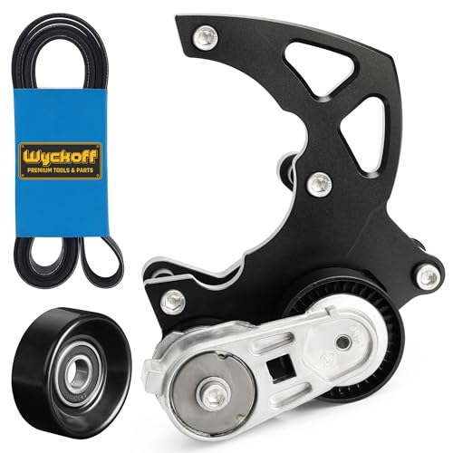 Wyckoff LS Swap R4 AC Compressor Bracket Kit, High Mount A/C Brackets Compatible with Chevy GMC SUV Truck Vortec Engines LSX LS2 LS3 LS6 LQ LQ4 LQ9 Includes Tensioner, Idler Pulley, Serpentine Belt - Image 1