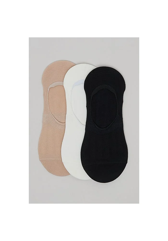 أر أند بي 3 Pack Solid No-Show Socks