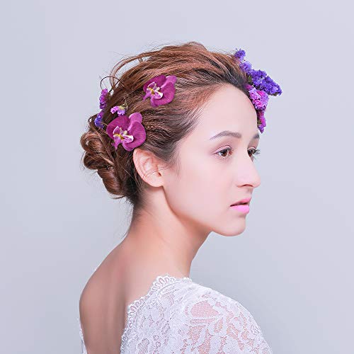 HOKPA Artificial Silk Phalaenopsis Flower Heads, Fake Butterfly Orchid Heads for Wedding Floral Bouquet Decor DIY Craft Making Bridal Shower Photography Props (20pcs Purple) - Image 4