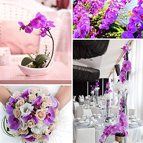 HOKPA Artificial Silk Phalaenopsis Flower Heads, Fake Butterfly Orchid Heads for Wedding Floral Bouquet Decor DIY Craft Making Bridal Shower Photography Props (20pcs Purple) - Image 5