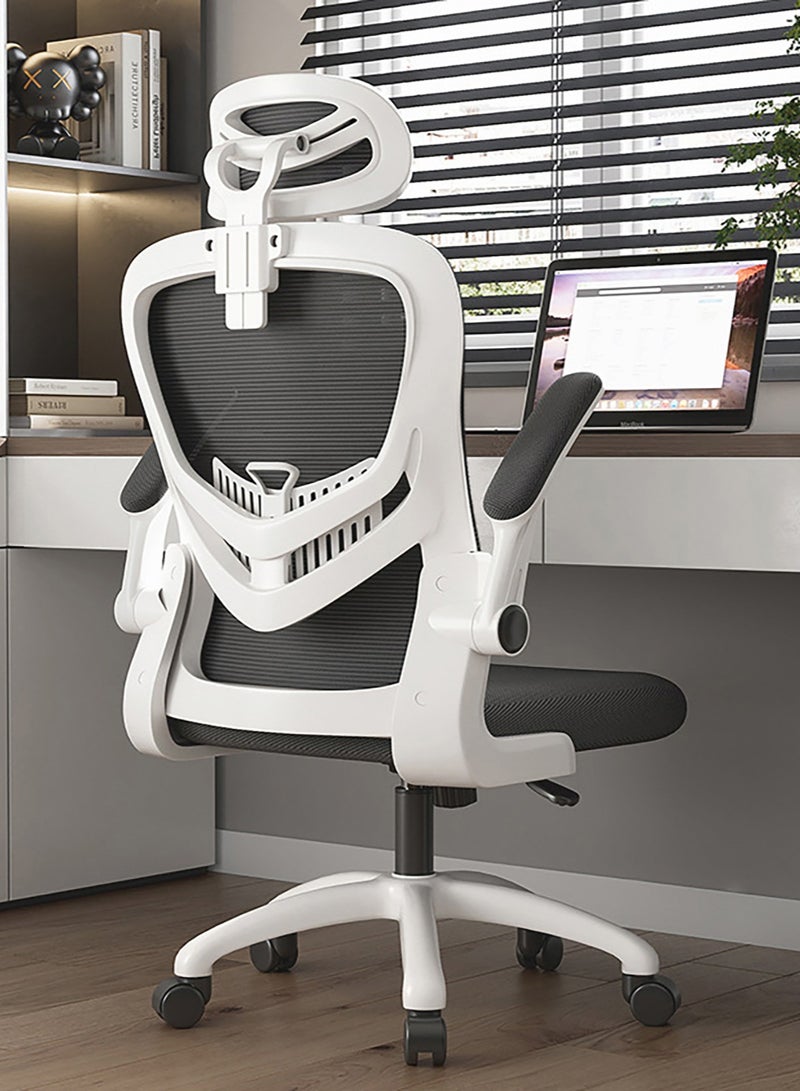 YY-ريشير كرسي مكتب مريح، مع دعم قطني قابل للتعديل ومسند رأس وكرسي تنفيذي قابل للإمالة بزاوية 35 درجة، كرسي ألعاب شبكي دوار مريح قابل للتهوية للمنزل والمكتب والدراسة - Image 1