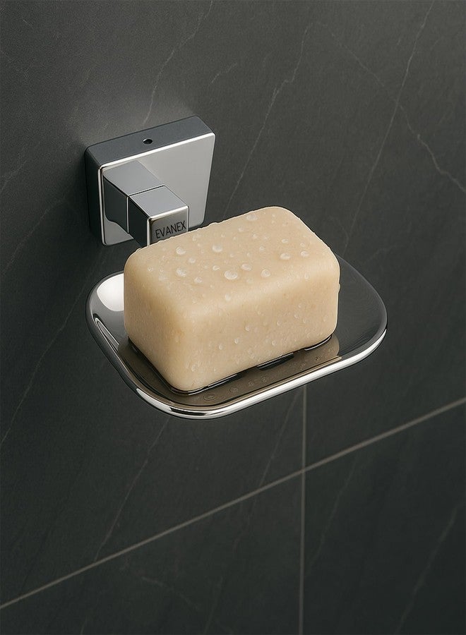 EVANEX Soap Dish for Bathroom | 304 Grade Stainless Steel Soap Dish Tray | Wall Mounted Soap Holder with Drainage Slots | Corrosion Free Modern Design (Aquarius) - Image 1