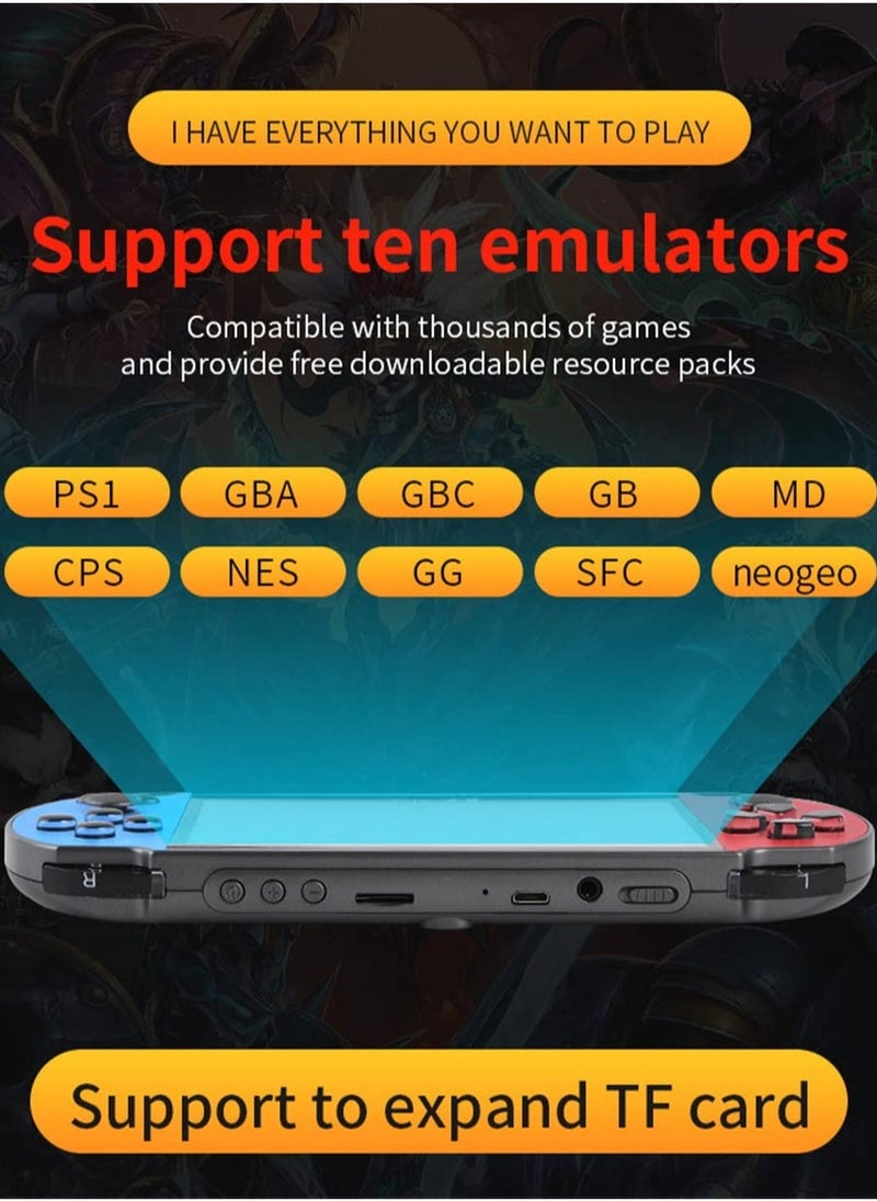 Handheld Game Console, Retro Game Console Built-in 10000+ Classic Games, 4.1-inch TFT LCD Screen, 10 Emulators, MP3/MP4/Ebook - TV OUT - Portable Game Player  - Image 3